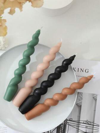 2pcs Threaded Stem Soy Wax Scented Candles For Home Decor