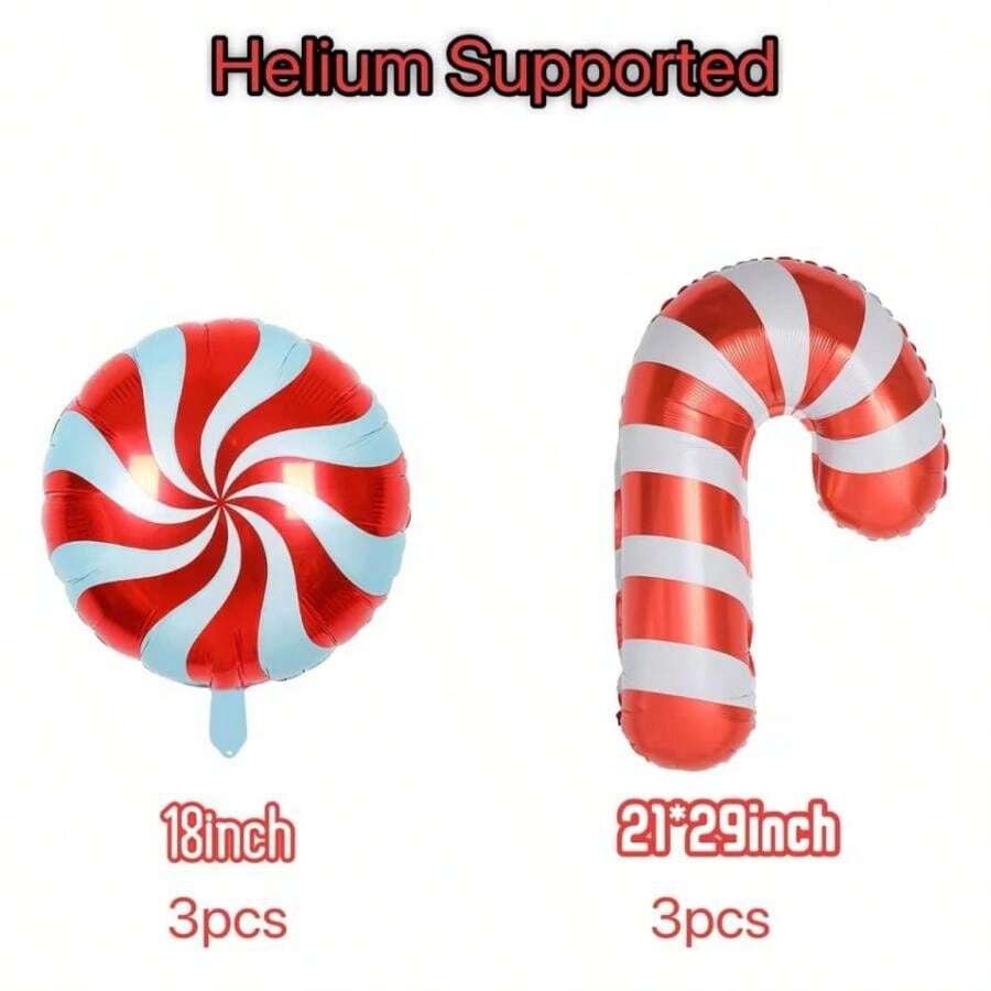 6 Pcs Christmas Inflatable Candy Canes Set Christmas Inflatable Candy