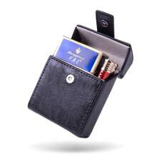 1 boîte en PU unicolore 20 pièces/paquet. Étui à cigarettes épais avec briquet intégré 2-en-1 portable pour hommes Y2k. Accessoires pour fumeurs