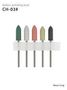 5pcs Nail Care Silicone Sanding Bits, For Cuticle Removal, Nail Polishing And Electric Nail Drill