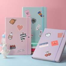 1A5 Skin-Feel PU Leather Business Meeting Record Book Office Student Diary 100 Sheets 200 Pages Soft Cover Thick Book Work Notebook Suitable For Men And Women Office School Writing Family Thickened Horizontal Line Diary (Without Stickers) Back To School