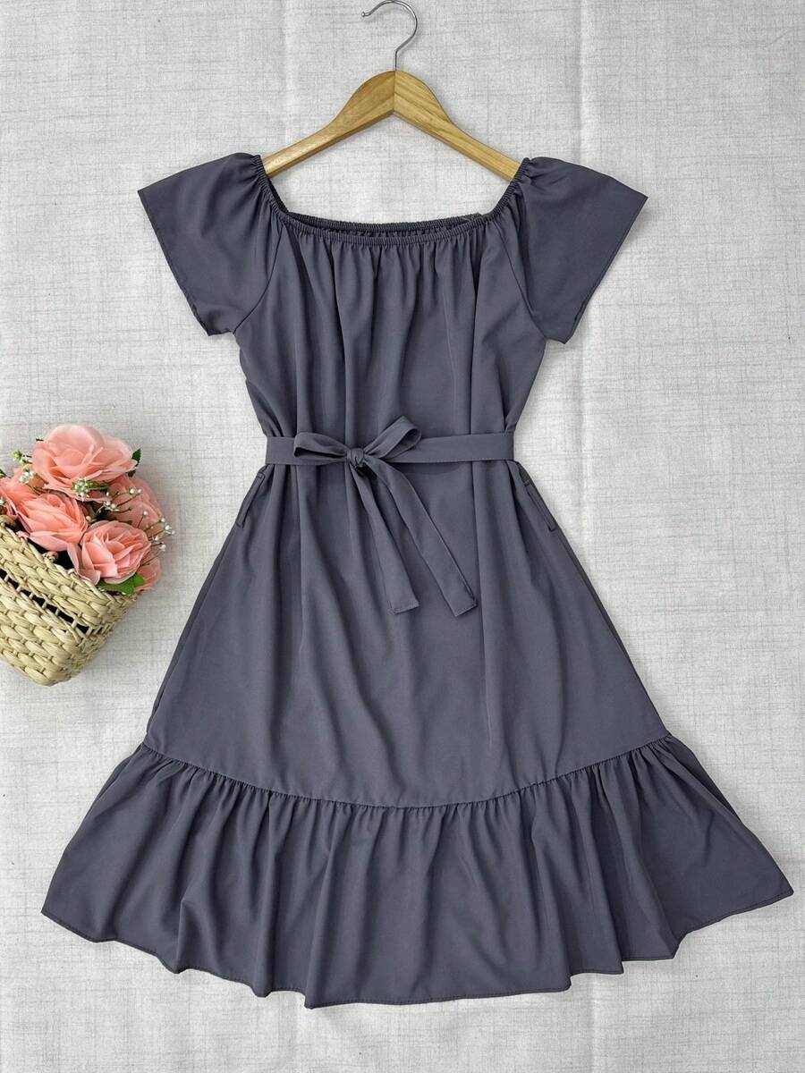olinka modas Plain  Dress Women's Fashion - Xám - Xem 1