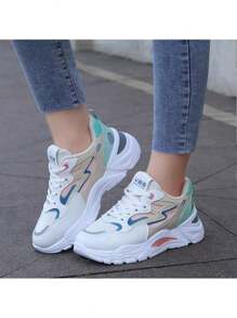 Tenis Cómodos Informales Con Plataforma Para Mujer - Azul - Ver 5