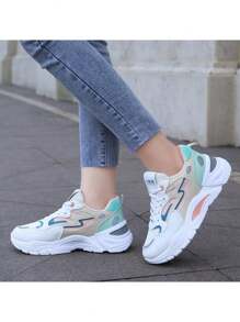 Tenis Cómodos Informales Con Plataforma Para Mujer - Azul - Ver 2