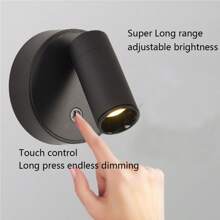 1pc Black/White Rechargeable Wall Light, Cabinet Light, Display Lighting, Dimmable, High Capacity Battery, USB Charging, Touch Type-C Charging Port, Magnetic COB Spotlight USB Tube Light, Wall Washer Light, Bedroom LED Light (If The Brightness Is Low, Long Press The Switch To Adjust The Dimmer) - Magnetic Wall Lamp - View 7