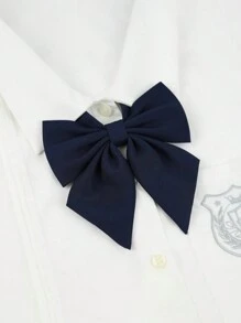 1 Peça Gravata Sólida Feita à Mão em Poliéster JK com Fecho de Presilha, Colar Largo, Adequada para Uniformes Escolares, Uso Diário e Festivais do Dia dos Namorados