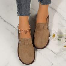 Women's Suede Clogs With Buckle -Cozy Padded Perfect For Outdoors - 紫紅色 - 查看 5
