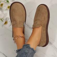 Women's Suede Clogs With Buckle -Cozy Padded Perfect For Outdoors - 紫紅色 - 查看 4
