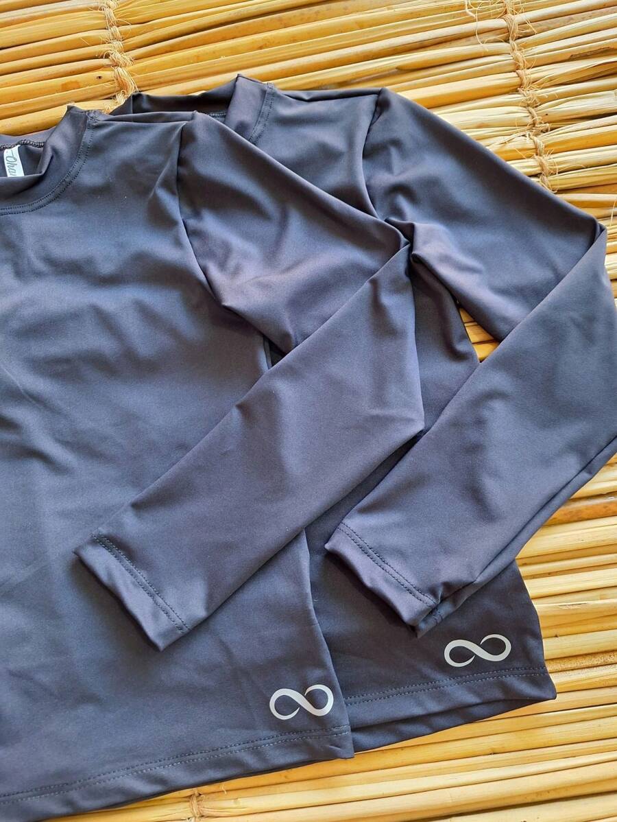 Kit 2 Unisex Children's Thermal Blouse With UV50+ Second Skin Protection - 黑色 - 查看 1