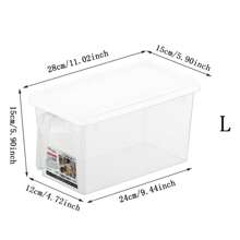 1 st. förvaringslåda i japansk stil för kylskåp, förvaringslåda med sidodörr och lådor för kylskåp, äggfack för kök, förvaringslåda för matfrys, dekoration för kök och hem, lämplig för förvaring av nötter, spannmål, frukt, utomhus, kök, hem, fest, bankett, present - Genomskinlig - Visa 13