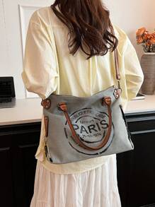 Large Capacity Casual Versatile Tote Bag, Fashionable Crossbody Bag For Students, Office, Outdoor Commute