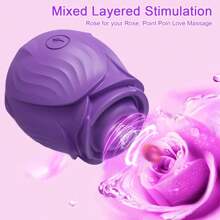 1pc Rose Vibrator Toys, Female Clitoris Sucker Vacuum Stimulator Flirting Toys, Nipples And Clit Sucking Sex Toys, 10 Sucking Modes, Magnetic Rechargeable Waterproof And Shower Use Adult Supplies