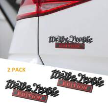 2 包 We The People 版通用金属汽车徽章贴花，汽车外部配件，适合后置或侧面放置，黑色/银色/红色/白色可选 - 均碼 - 查看 1