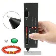 Professional High Accuracy Diamond Tester Gemstone Gem Selector Jewelry Testing Tool LED Diamond Indicator Test Pen, Powered By DC 9V Battery  ( Not Included ) - Black - View 3