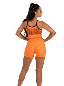 Gym Set 3 Pieces (Top, Leggings And Shorts) High Waist Fitness Women - trái cam - Xem 3