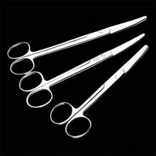 1pc Stainless Steel Scissors Set, Straight And Curved Tip, Random Styles, Extra Thick Blades, Tools For Men - Silver - View 5