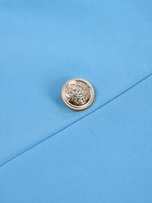 AIJ Amarilo Women's Solid Color Minimalist Daily Wear Long Sleeve Pants Suit, 2 Pieces Set - Baby Blue - View 7