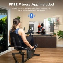 Smart Magnetic Resistance Recumbent Bike With Easy Adjustable Seat, Cycling Workout Machine, Bicycle Exercise For Adult/Seniors At Home, Exclusive SunnyFit App Enhanced Bluetooth Link - Sunny Health & Fitness SF-RB4616SMART