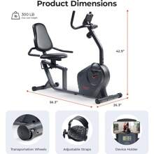 Smart Magnetic Resistance Recumbent Bike With Easy Adjustable Seat, Cycling Workout Machine, Bicycle Exercise For Adult/Seniors At Home, Exclusive SunnyFit App Enhanced Bluetooth Link - Sunny Health & Fitness SF-RB4616SMART
