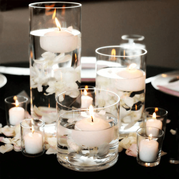 1PC Clear Cylinder Glass Candle Holder, Slim Pillar High Borosilicate Glass Candle Holder, Heat Resistant Glass Flower Vase For Wedding, Festival Party, Table Centerpiece Decoration, Festival Evening Party Background Decoration(Candle Not Included) Gifts Birthday Graduation