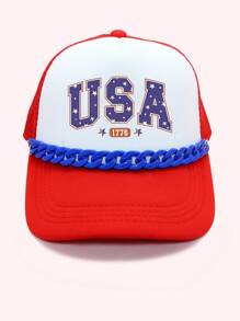 Cadena para gorra de béisbol, decoración para el sombrero con cuentas de piedra y eslabones de acrílico, regalo navideño - Multicolor - Ver 2