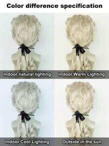 Men Wig For Colonial Historical Judge Costumes Wig Long Curly Gentleman Lawyer Wig Beige Halloween Party Powdered 18th Century Cosplay Wigs 1700s Founding Father Retro Wig Long Beige Curly With Ponytail Synthetic Wig For Men Male - Beige - View 8