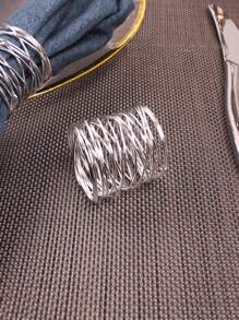 Handmade Woven Metal Mesh Napkin Rings, Suitable For Room Decor, Dining Table Decor, Home Decoration, For Holidays, Parties, Birthdays, Weddings And Dinners - Gold - View 8