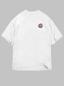 Men's Traditional 100% Cotton Premium Streetwear White T-Shirt Printed Money Crazy - 白色 - 查看 3