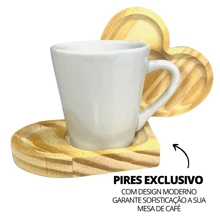 Porcelain Coffee Cups Set 120ml With Heart Saucer 12 Pieces - White - View 3
