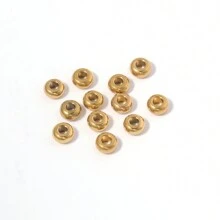 20 roestvrij stalen platte spacer kralen lot 3 4 5 6 8 10mm gouden losse grote grote gaten spacer kralen voor armband DIY sieraden maken accessoires