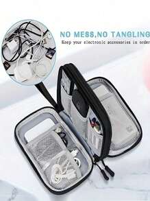 1PC Travel In Style With Our Waterproof Electronic Storage Bag - Perfect For U Disks, Hard Disks, Headphones, And More! For Fall Home Decor For Travel Storage Bag,Makeup Bag,Cosmetic Bag,Vacation Organizer,Large Capacity Makeup Organizer Makeup Case, For Lipstick, Brush, Skincare, Mobile Phone, Coin, Small Items, For Home,Gift,Vacation And Festival Halloween Christmas Multifunctional Use,Boho Vibes