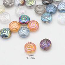 30 Peças Contas Espaçadoras de Cristal de Vidro Coloridas Eletrodepositadas no formato de Pirulito Candy de 12mm e Golfinho de 11*16mm, Material de Artesanato de Joias DIY para Colar, Pulseira, Brinco, Presentes de Feriados e Aniversário