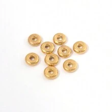 20 roestvrij stalen platte spacer kralen lot 3 4 5 6 8 10mm gouden losse grote grote gaten spacer kralen voor armband DIY sieraden maken accessoires