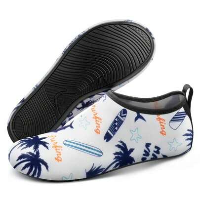 Zapatos de agua transpirables y ligeros unisex, calcetines de agua de secado rápido, zapatos rayados transpirables, adecuados para la playa, yoga y deportes
