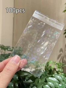 100pcs Transparent Laser Jewelry Bags - OPP Ring Bags, Earrings, Bracelets, And Necklaces - Rainbow Gradient Display And Storage Adhesive Laser Sealed Bags - Suitable For Small Badges, Sequins, Protective Bags, Laser Badge Storage Bags, Mountain Treasure Mail Circular Card Storage, Adhesive Sealed Packaging Material Cards, Star Chips, Small Gift Packaging Bags, Party Bags, Wedding And Birthday Party Gift Bags, Craft Handbags, Party Gifts, Birthday Decorations, Purchased Products Party Gift Decorations, Wedding Decorations, Party Supplies - Jewelry Bags - View 18