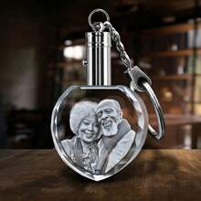 1 chiếc móc chìa khóa bằng thép không gỉ hình trái tim, hình chữ nhật, hình bát giác tùy chỉnh, quà tặng cho cặp đôi, khắc tượng đài tưởng niệm thú cưng - Màu ảnh - Xem 10