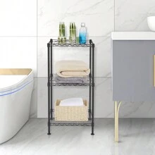 Black 3-Tier Black Wire Shelving Tower Bathroom Decor Summer