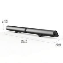 20W Bluetooth 5.3 Home TV Sound Bar 4 Speakers System Wireless Subwoofer 3D Surround 2 In 1 Detachable Soundbar FM Home Theater With Remote Control 30 Inches Heavy Bass USB AUX - 黑色 - 查看 3