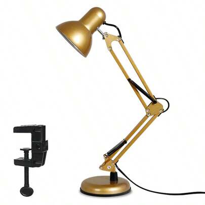 Lámpara De Escritorio Brazo Giratoria 360° Con Clip Y Base
