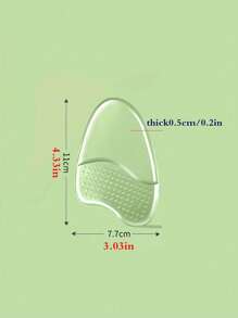 2pcs Unisex Silicone Forefoot Padding Insoles, Super Soft Half Inserts, Foot Relief Accessories For Women High Heels Women Pumps And Men Sneakers Shoes Summer Daily Wear, Shoes Accessories Gift Ideas - Clear - View 5