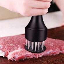 1pc Meat Tenderizer, Stainless Steel Meat Tenderizer, Meat Mallet, Kitchen Meat Tenderizing Tool, Suitable For Beef, Turkey, Steak, Pork, Kitchen Gadgets, Kitchen Supplies, Back To School Essentials - Black - View 5