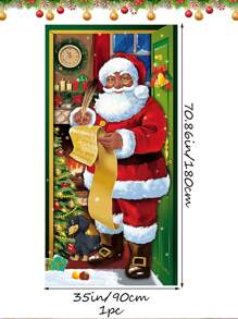 Santa Claus Magic Door Cover Decoration - Polyethylene Material, Christmas Themed, Suitable For Indoor And Outdoor Holiday Parties, 70x35 Inch Photo Booth Backdrop, Enhance Your Winter Holiday Celebrations, Christmas - Multicolor - View 14