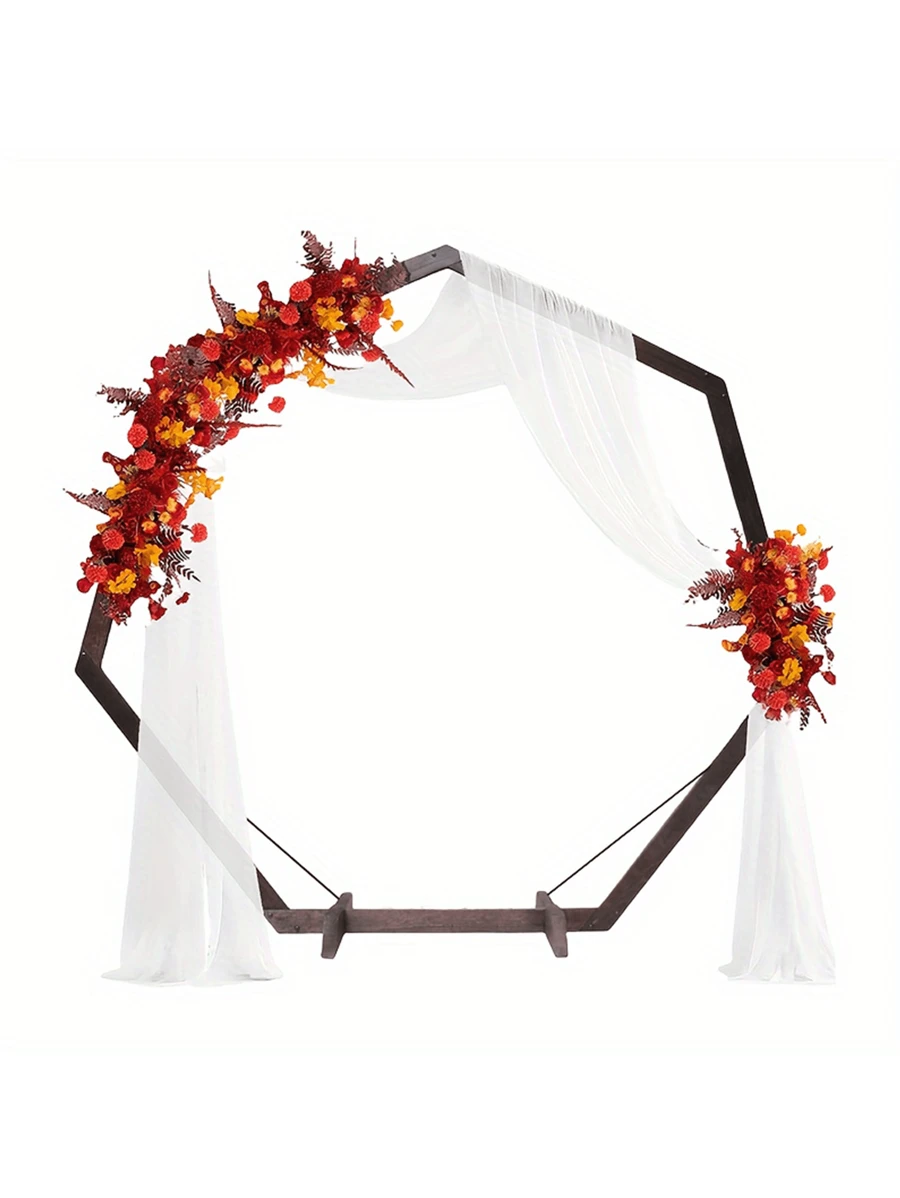 Wooden Wedding Arch 7.2 Feet (With Supporting Poles), A Seven Story Wooden Wedding Arch Used For Weddings, Parties, Indoor, Outdoor, Background, And Garden Decoration,Halloween And Decorations - 7.2英尺 - 查看 1