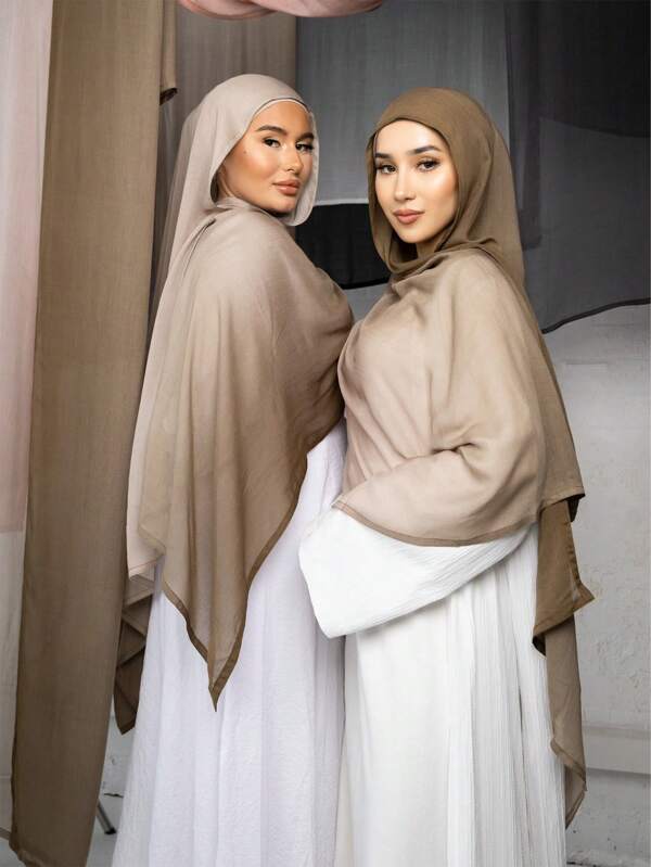 1pc Women Scarves Ladies Fashion Casual Women Hijab Tie Dye Color Tie-Dye Wide Brim Breathable Headscarf Headband Soft Turban For Abaya Women Veil