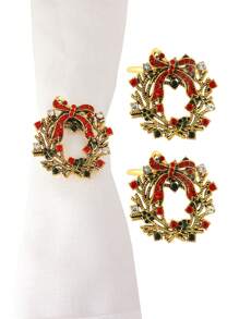 2/4 Stück Servietten Ringe in Weihnachtsdesign, Tischdekoration Weihnachten Servietten Clips, Weihnachtskränze, Äpfel, Hirschköpfe, Weihnachtsblumen, Schleifen Servietten Ringe, Heimdekoration, Weihnachts-Dekoration, Party Zubehör