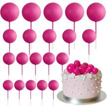 20 件球形蛋糕装饰迷你气球蛋糕装饰棒金球蛋糕签蛋糕装饰球蛋糕装饰品适用于圣诞节万圣节婚礼生日蛋糕装饰品