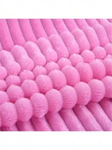 1 pieza Manta de felpa, ropa de cama de franela de microfibra suave, manta de sofá cálida y acogedora - Rosa rayado - Ver 8