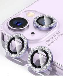 Película protectora de vidrio templado de 9H para lente de cámara, compatible con iPhone 16/16e/11/12/13/14/15/15Pro/Promax/Plus/Mini, de apariencia elegante y anti-arañazos, set de 3 piezas