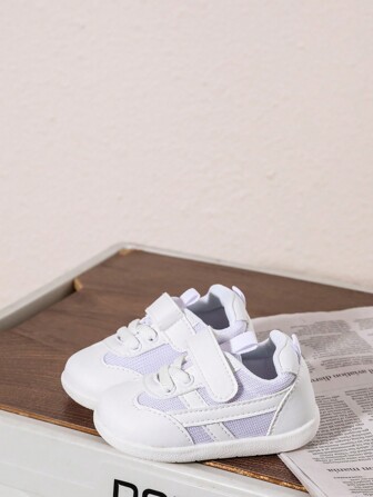 GENGASUN 1 件装小女孩纯色 PU 圆头休闲鞋，适合夏季/秋季