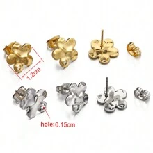 10 chiếc khuyên tai đính hoa bằng thép không gỉ thanh lịch dành cho phụ nữ, đồ trang sức thủ công, phụ kiện trang sức cho ngày lễ tình nhân - Hoa tai - Xem 4